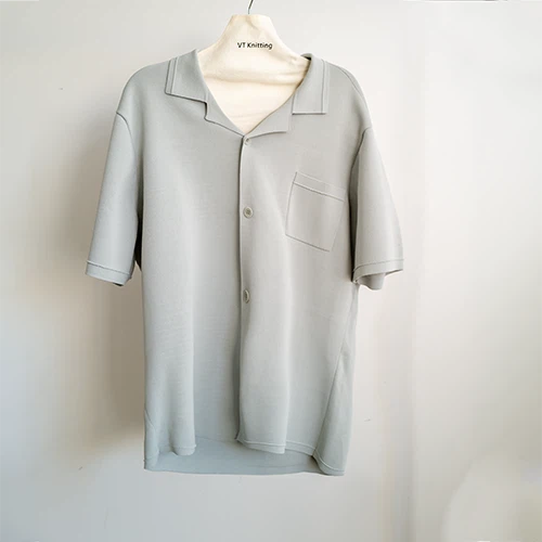 Mens White Knitted Polo Shirt